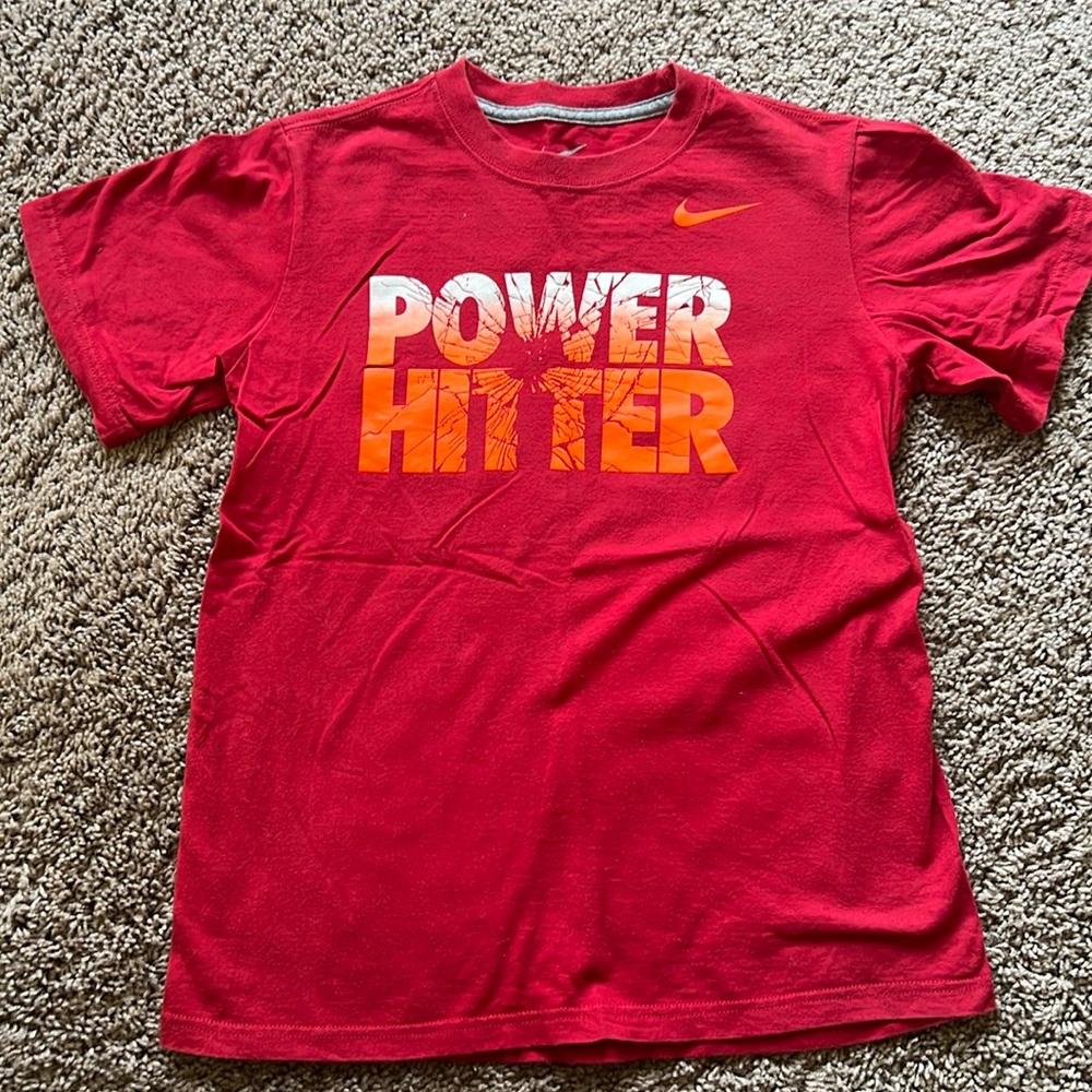 Boys Nike cotton baseball tshirt size medium power hitter